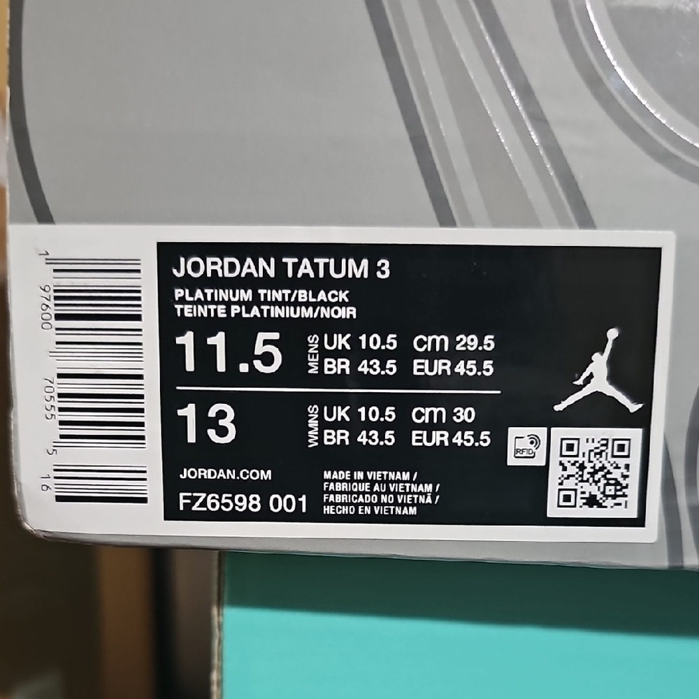 Jordan Tatum 3 in Platinum Tint and Black